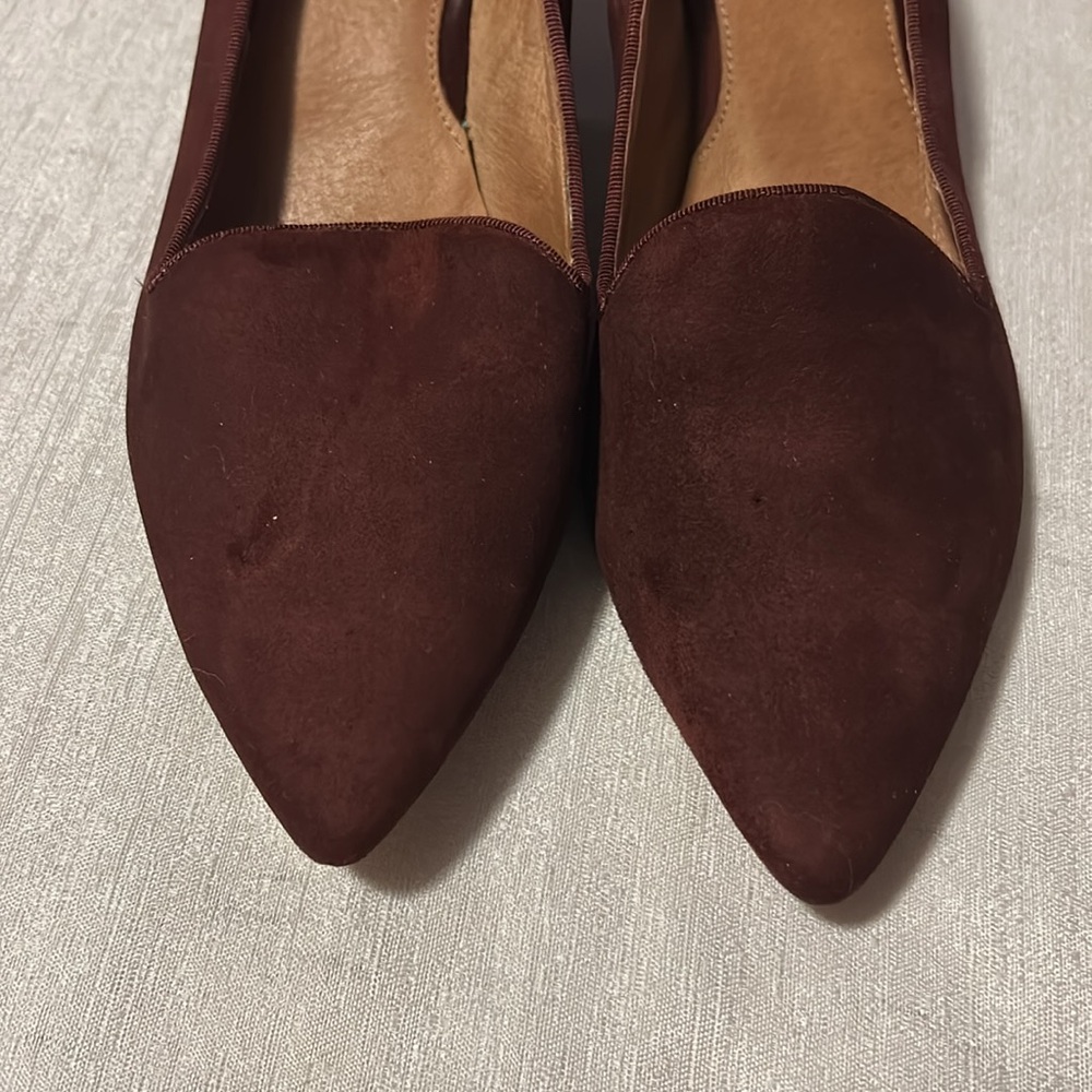 Clarks Burgundy Women's Flats - Picture 3 of 10